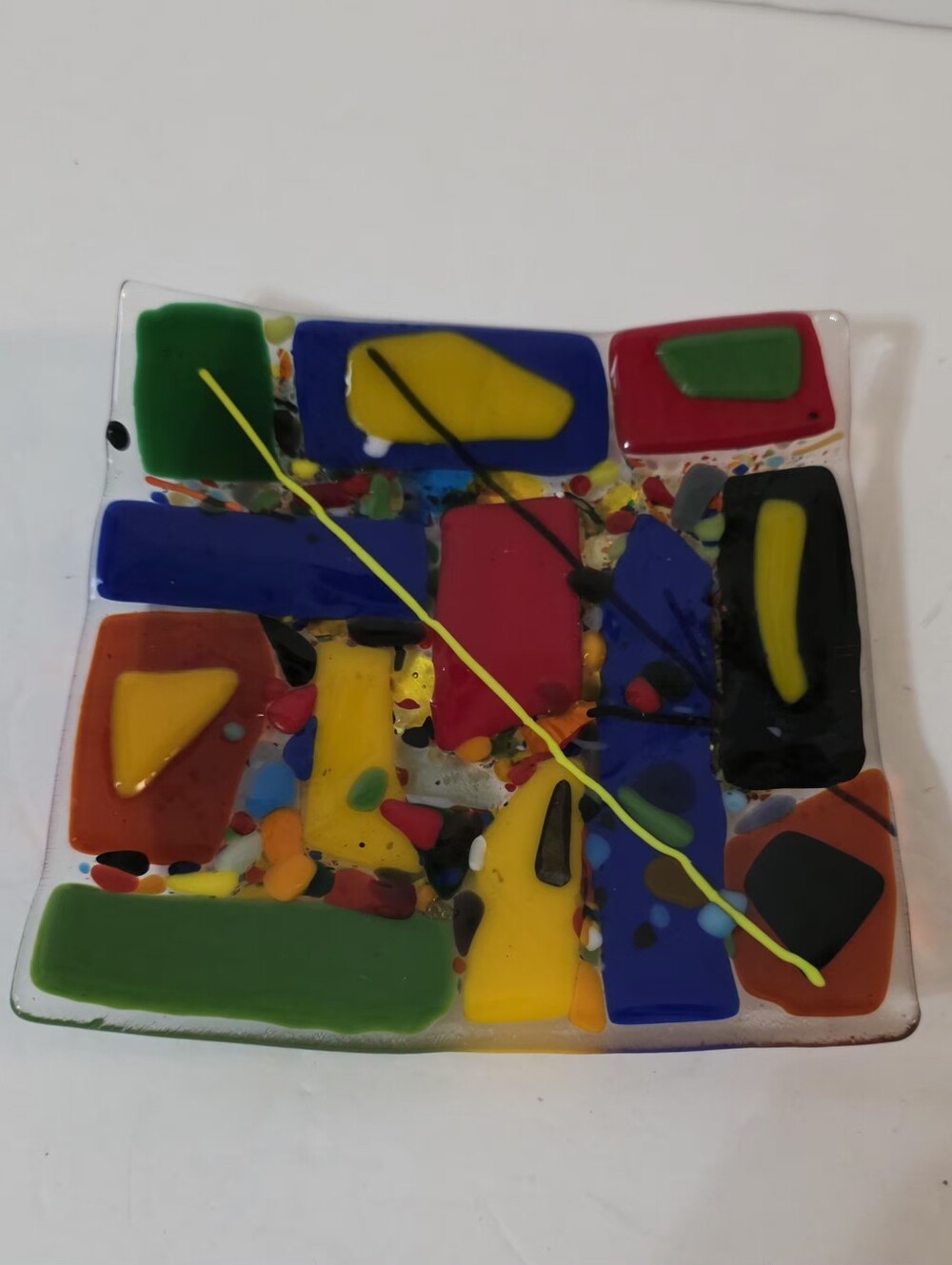 Hand Crafted Fused Glass Trinket Dish Textured